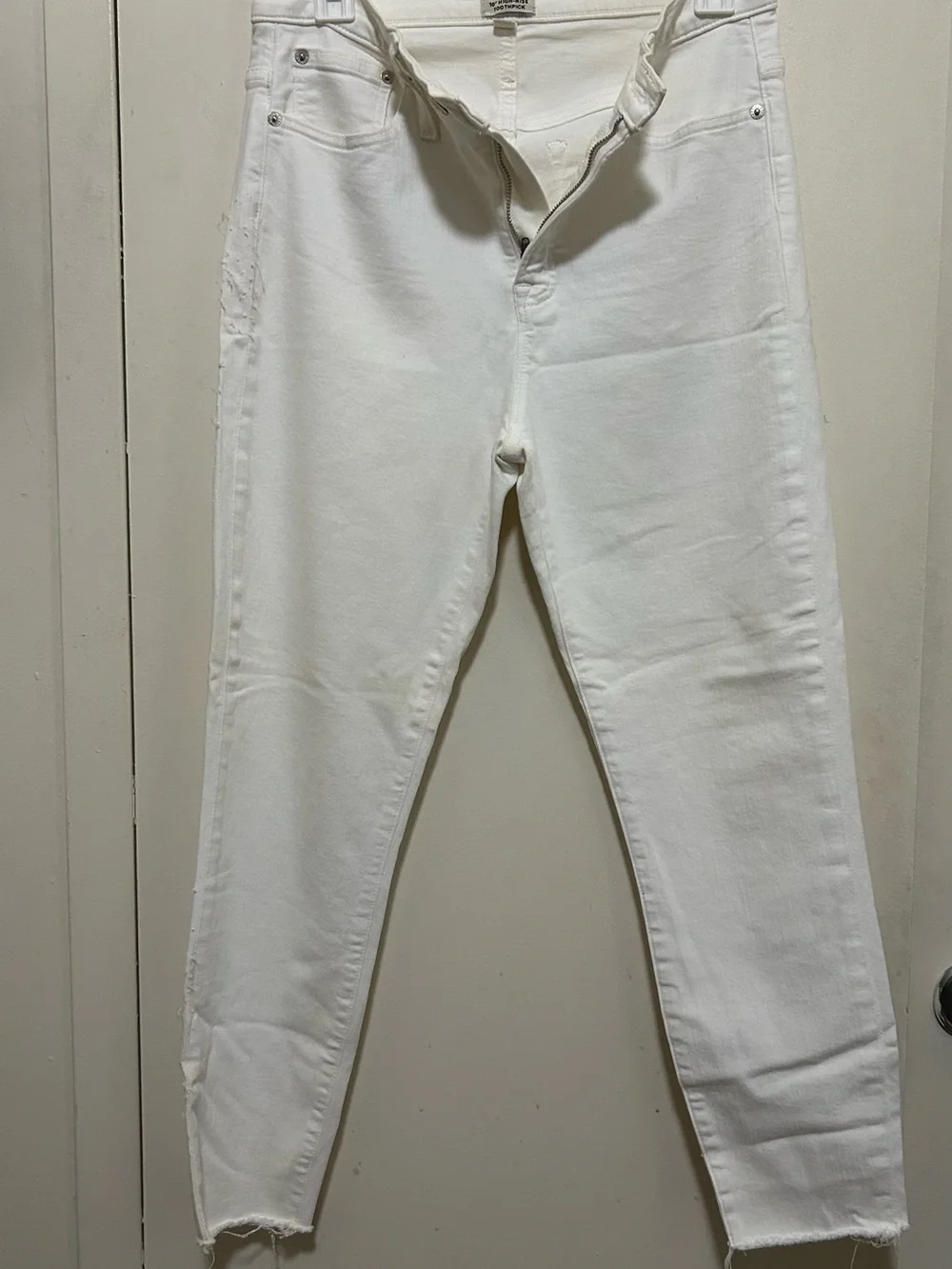 J. Crew White Ankle Crop Straight Jeans
